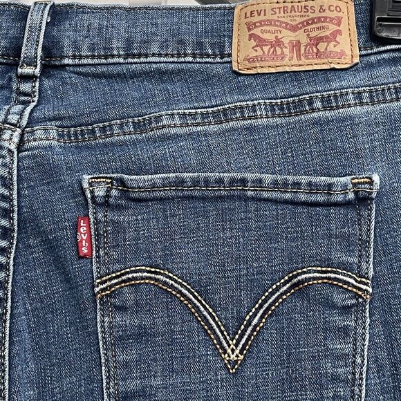 Levi’s SZ 12 Classic Boot Jeans Stretch 5-Pocket Mid-Rise Zip-Fly Blue Womens - Picture 6 of 12